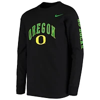 Youth Nike Oregon Ducks Arch  Logo 2-Hit Long Sleeve T-Shirt