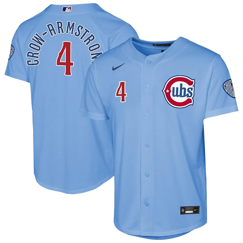 Youth Nike Pete Crow-Armstrong Light Chicago Cubs Alternate 2 Stadium Jersey