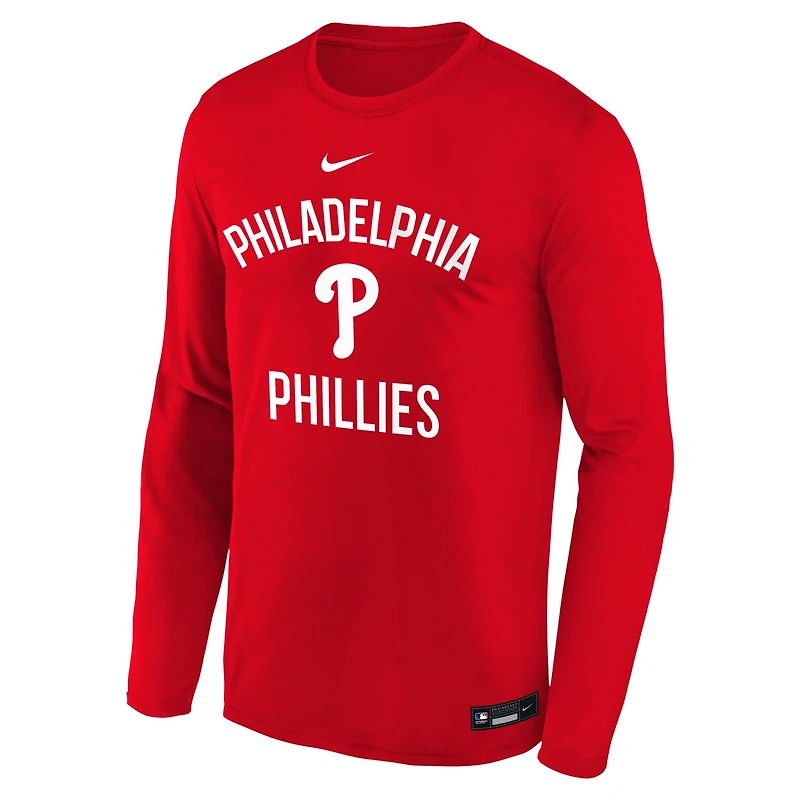 Youth Nike Philadelphia Phillies Authentic Collection Legend Performance Long Sleeve T-Shirt