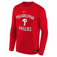 Youth Nike Philadelphia Phillies Authentic Collection Legend Performance Long Sleeve T-Shirt
