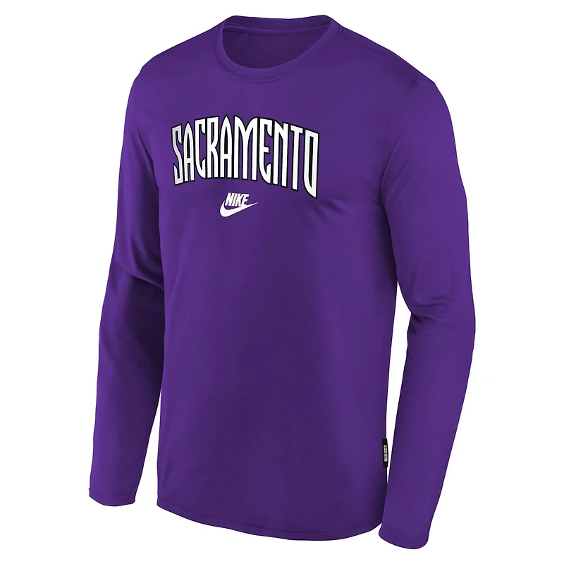 Youth Nike Sacramento Kings Hardwood Classics Long Sleeve T-Shirt