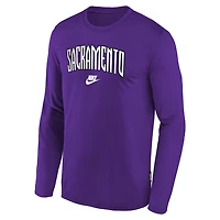 Youth Nike Sacramento Kings Hardwood Classics Long Sleeve T-Shirt