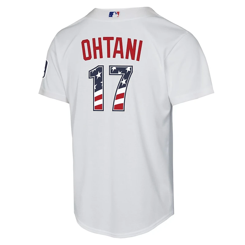 Youth Nike Shohei Ohtani Los Angeles Dodgers USA 250 Fourth of July Home Replica Jersey
