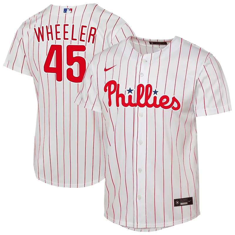 Youth Nike Zack Wheeler Philadelphia Phillies Home Replica Player Jersey