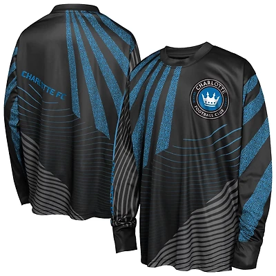 Youth Outerstuff Charlotte FC Nifty Netminder Long Sleeve T-Shirt