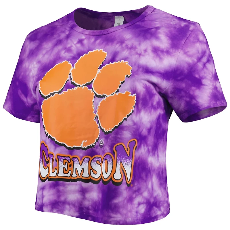 ZooZatz Clemson Tigers Cloud-Dye Cropped T-Shirt