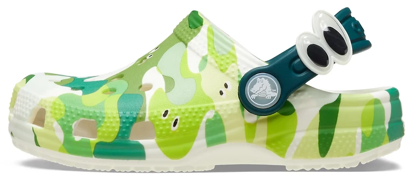 Crocs Kids' Classic Glow Slime Monster TD Clogs