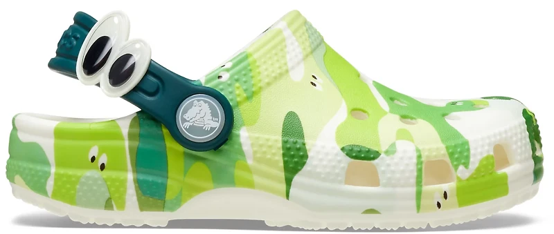 Crocs Kids' Classic Glow Slime Monster TD Clogs