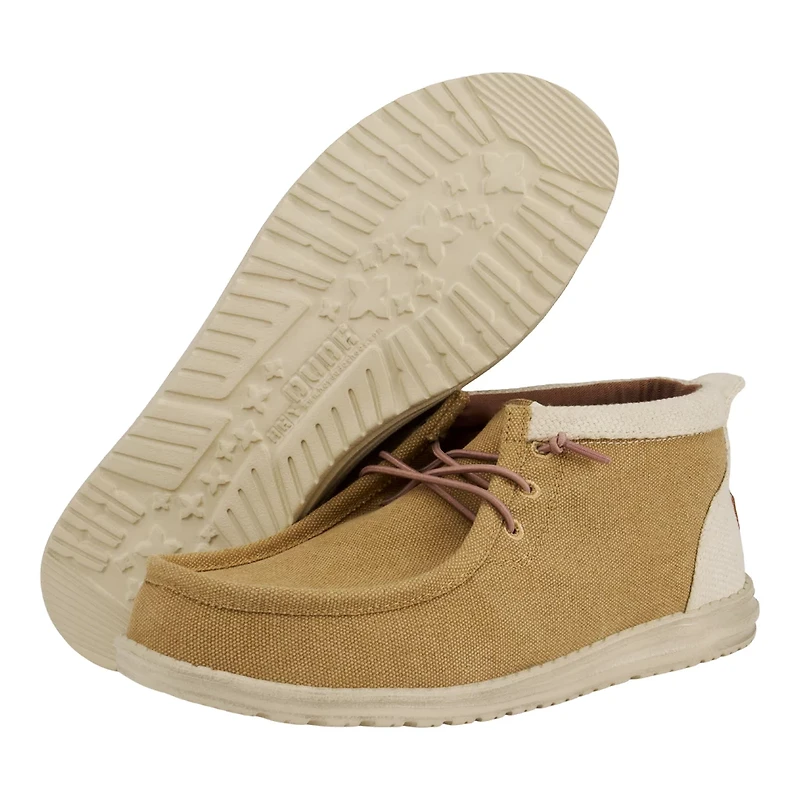 HEYDUDE Men's Wally Mid Salt n Stone Slip-On Mid Top Shoes
