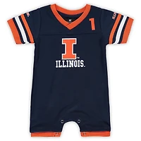 Newborn  Infant Colosseum Illinois Fighting Illini Bumpo Football Logo Romper