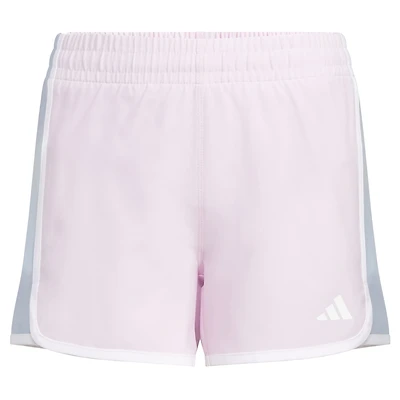adidas Girls' Elastic Waistband Colorblock Woven Shorts
