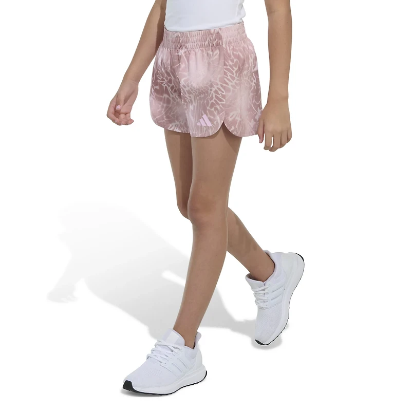 adidas Girls' AOP Woven Gradient Animal Pacer Shorts
