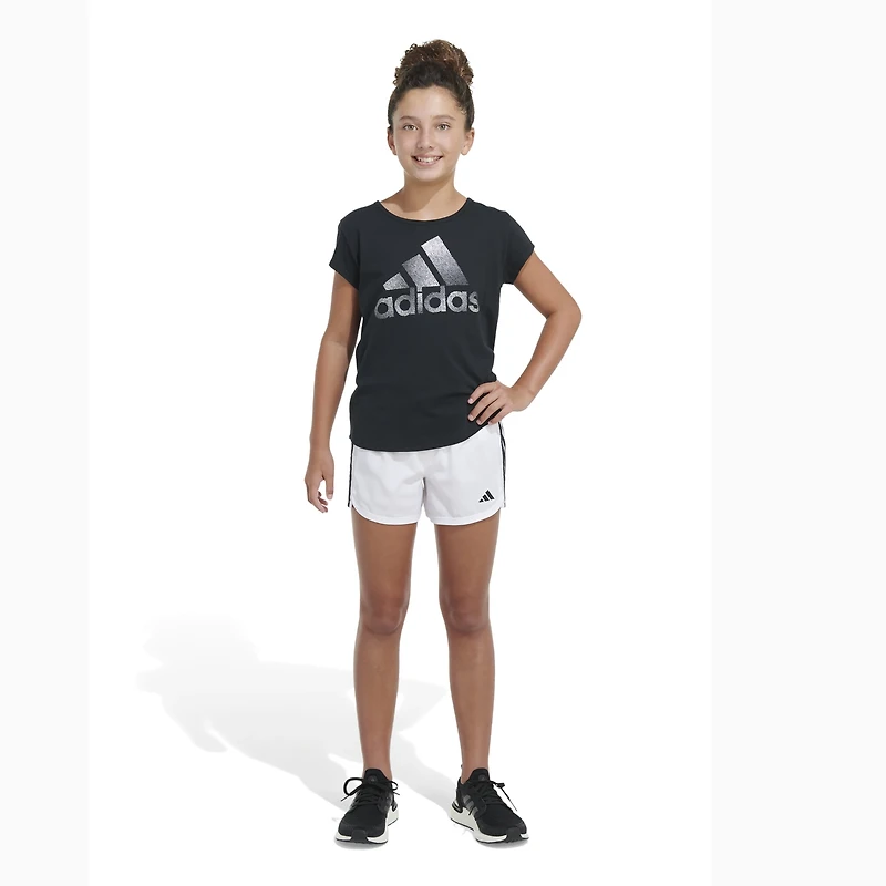 adidas Girls' CLR 3-Stripe Woven Pacer Shorts