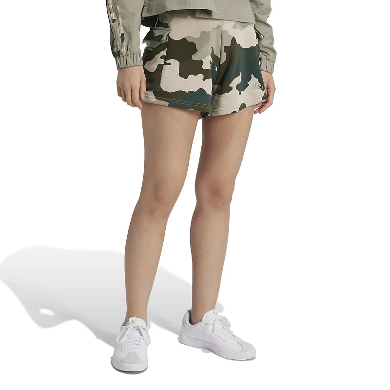 Adidas Women's Camo Print Cargo Shorts