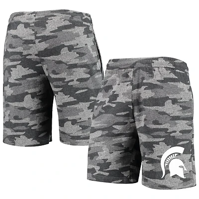 Concepts Sport /Gray Michigan State Spartans Camo Backup Terry Jam Lounge Shorts