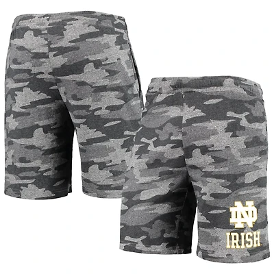 Concepts Sport /Gray Notre Dame Fighting Irish Camo Backup Terry Jam Lounge Shorts