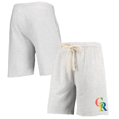 Concepts Sport Colorado Rockies Mainstream Logo Terry Tri-Blend Shorts