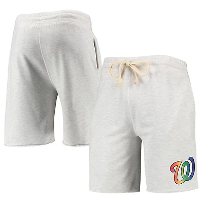 Concepts Sport Heathered Washington Nationals Mainstream Logo Terry Tri-Blend Shorts