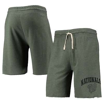 Concepts Sport Heathered Washington Nationals Mainstream Logo Terry Tri-Blend Shorts