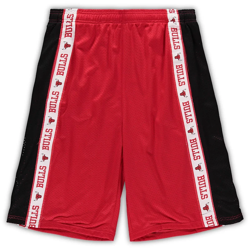 Fanatics /Black Chicago Bulls Big  Tall Tape Mesh Shorts