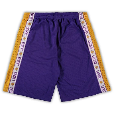 Fanatics Gold Los Angeles Lakers Big  Tall Tape Mesh Shorts