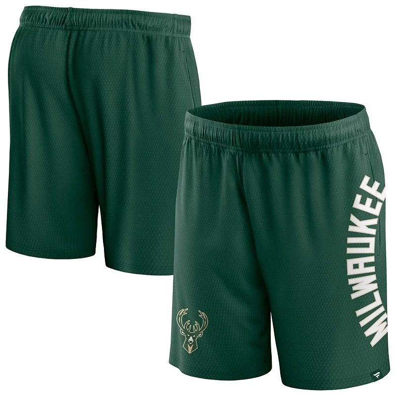 Fanatics Hunter Milwaukee Bucks Post Up Mesh Shorts