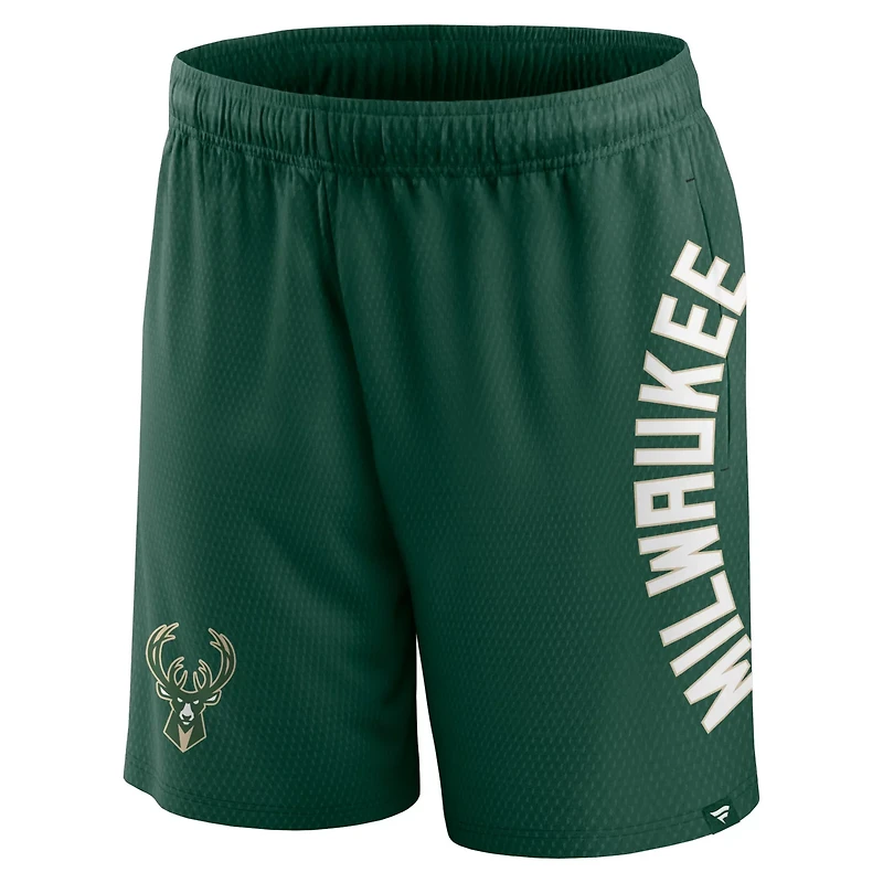 Fanatics Hunter Milwaukee Bucks Post Up Mesh Shorts