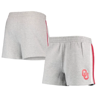Heathered Gray Oklahoma Sooners Plus Size 2-Stripes Shorts