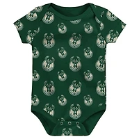 Infant Hunter Gray Milwaukee Bucks Two-Pack Double Up Bodysuit Set