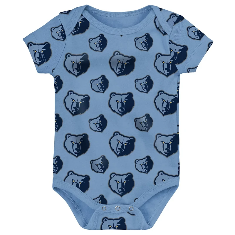 Infant Light /Gray Memphis Grizzlies Two-Pack Double Up Bodysuit Set