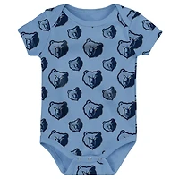 Infant Light /Gray Memphis Grizzlies Two-Pack Double Up Bodysuit Set