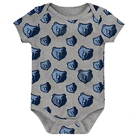 Infant Light /Gray Memphis Grizzlies Two-Pack Double Up Bodysuit Set