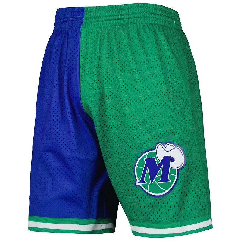Mitchell  Ness /Green Dallas Mavericks Hardwood Classics 1998 Split Swingman Shorts
