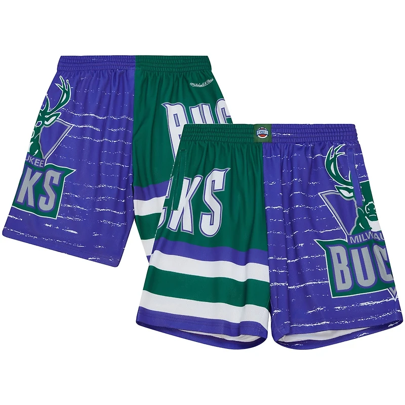 Mitchell  Ness /Hunter Green Milwaukee Bucks Jumbotron 30 Shorts