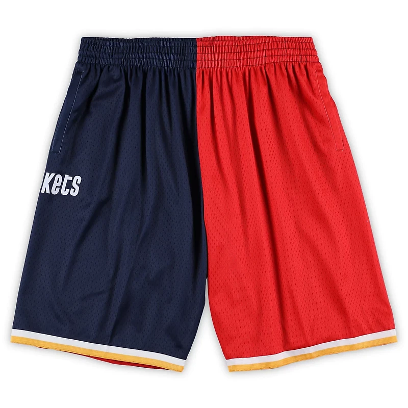 Mitchell Ness /Red Houston Rockets Big Tall Hardwood Classics Split Swingman Shorts