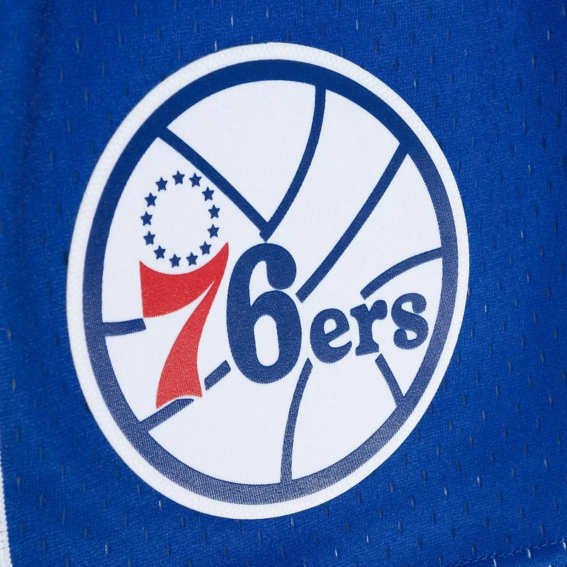 Mitchell Ness /Royal Philadelphia 76ers 1996/97 Hardwood Classics Fadeaway Reload 30 Swingman Shorts