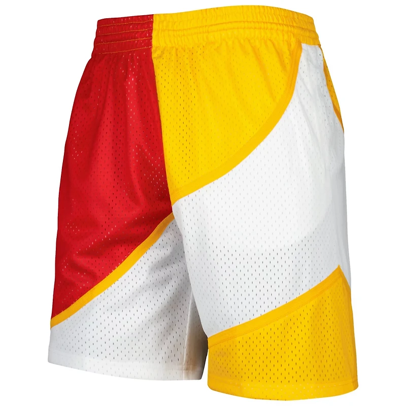 Mitchell Ness /Yellow Atlanta Hawks Hardwood Classics 1986 Split Swingman Shorts