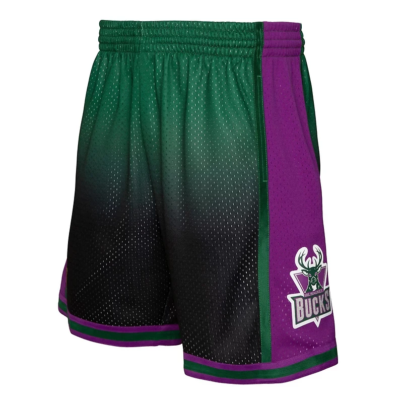 Mitchell Ness Black Milwaukee Bucks 1996 97 Hardwood Classics Fadeaway Reload 30 Swingman Shorts