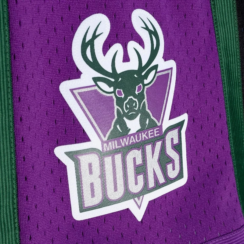 Mitchell Ness Black Milwaukee Bucks 1996 97 Hardwood Classics Fadeaway Reload 30 Swingman Shorts