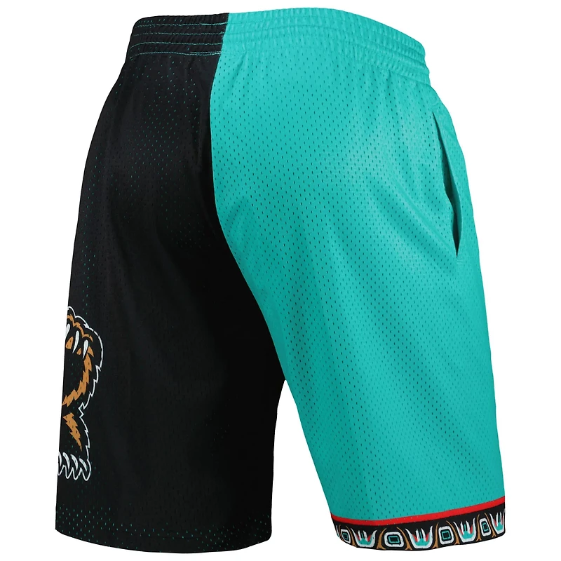 Mitchell Ness Black Vancouver Grizzlies Hardwood Classics 1998 Split Swingman Shorts