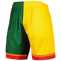 Mitchell  Ness Gold Seattle SuperSonics Hardwood Classics 1995 Split Swingman Shorts