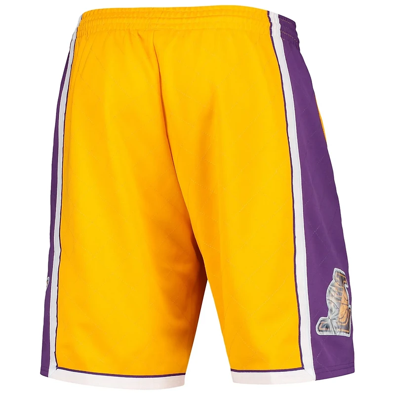 Mitchell Ness Los Angeles Lakers Hardwood Classics 75th Anniversary Swingman Shorts