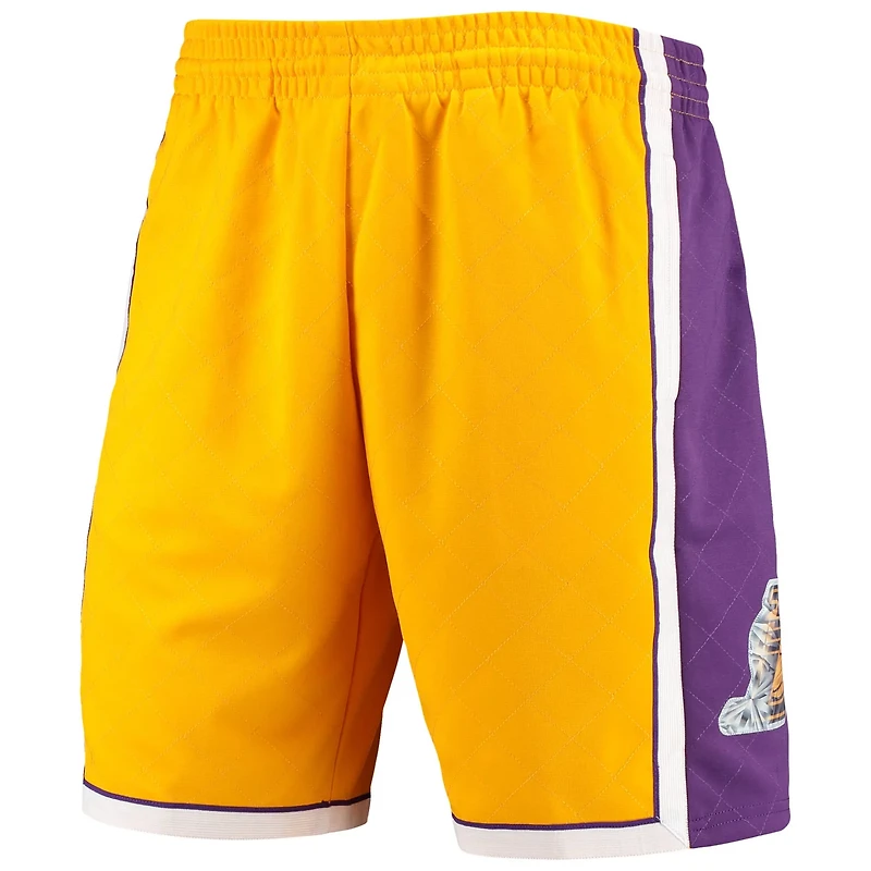 Mitchell Ness Los Angeles Lakers Hardwood Classics 75th Anniversary Swingman Shorts