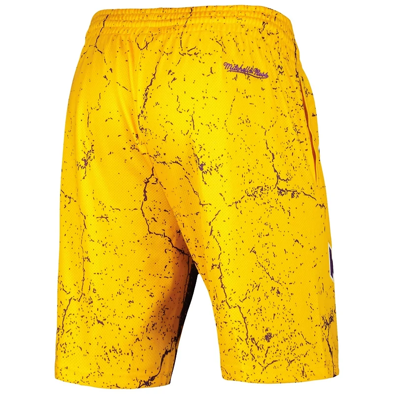 Mitchell  Ness Magic Johnson Los Angeles Lakers Hardwood Classics Player Burst Shorts