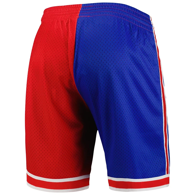Mitchell  Ness Red New Jersey Nets Hardwood Classics 1993 Split Swingman Shorts