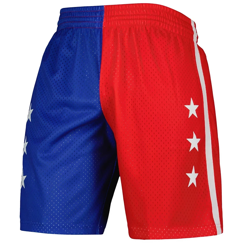 Mitchell  Ness Red Washington Bullets Hardwood Classics 1996 Split Swingman Shorts