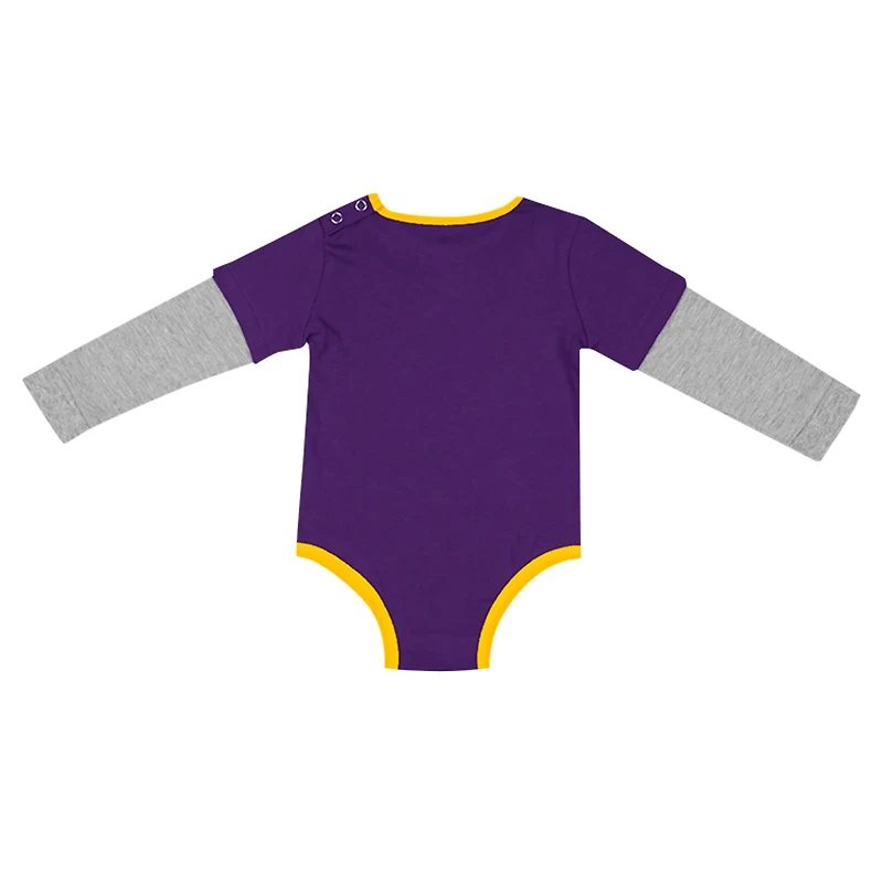 Newborn  Infant Colosseum LSU Tigers Next Stop Long Sleeve Bodysuit