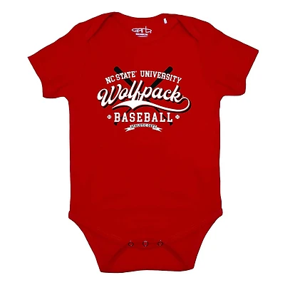 Newborn Infant Garb NC State Wolfpack Otis Baseball Bodysuit