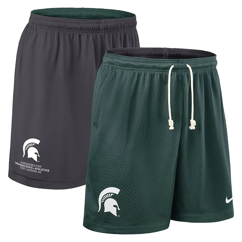Nike Charcoal Michigan State Spartans 2025 Sideline Reversible Dri-FIT Shorts