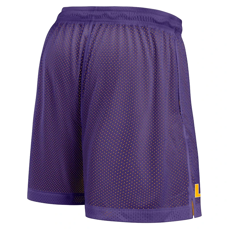 Nike Gold LSU Tigers Courtside Standard Issue Dri-FIT Reversible Shorts